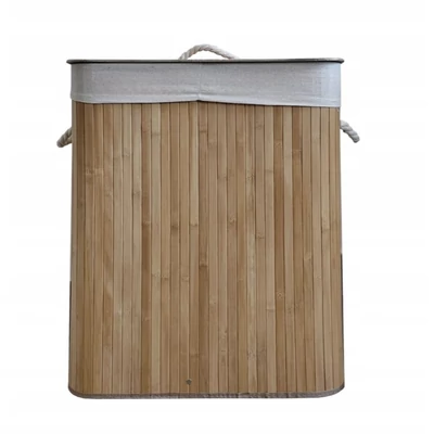 Bambusz Szennyeskosár - natúr - 100 Literes - Kivehető Béléssel + AJÁNDÉK