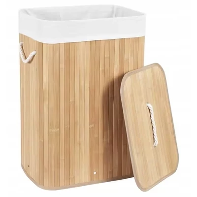 Bambusz Szennyeskosár - natúr - 72 Literes - Kivehető Béléssel + AJÁNDÉK 