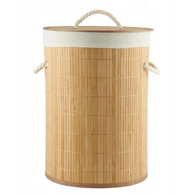 Bambusz Szennyeskosár - natúr - 60 Literes - Kivehető Béléssel + AJÁNDÉK