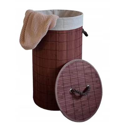 Bambusz Szennyeskosár - barna - 60 Literes - Kivehető Béléssel + AJÁNDÉK