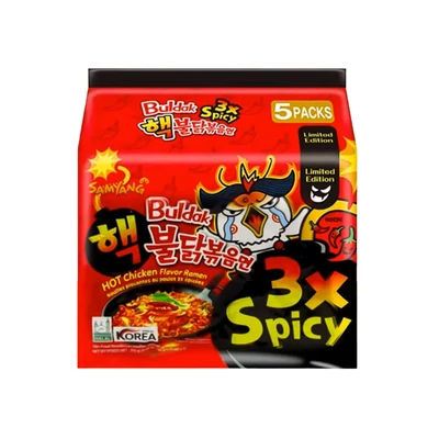 5 db Samyang Buldak 3x Csípős Csirke Ízesítésű Tészta, 140g