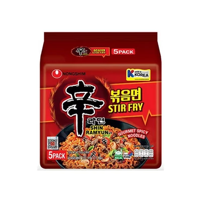 5 db Nongshim Stir Fry Shin Ramyun Instant Tészta