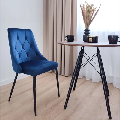 Sevilla bársony étkezőszék- kék