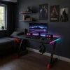 Kép 3/8 - Gamer asztal LED Világítással 120 cm - Fekete