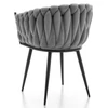 Kép 7/8 - Dubai design velvet étkezőszék - világosszürke