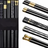 Kép 2/5 - 5 pár evőpálcika- black-gold