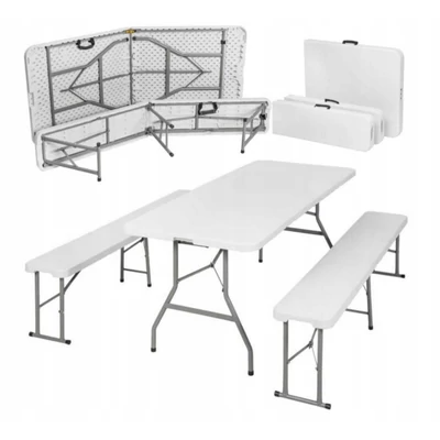 SETA összecsukható sörpad garnitúra - 180 CM (1 db asztal + 2 db pad)