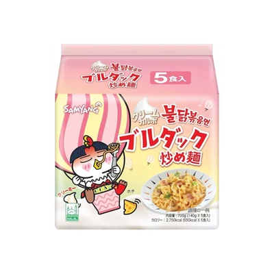 5 db Samyang Buldak Csirke Cream Carbonara Ízesítésű Tészta 140gr