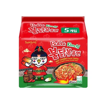 5 db Samyang Buldak Csirkés tészta kimchi ízesítéssel 135g