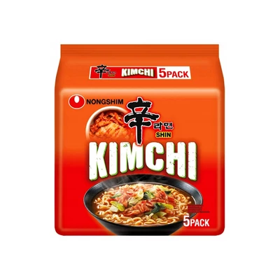 5 db Nongshim Kimchi Ízesítésű Instant Tésztaleves 120gr