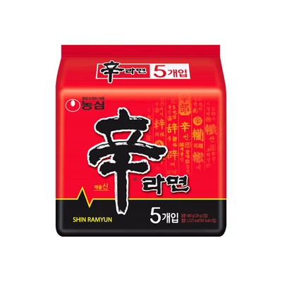 5 db Nongshim Shin Ramyun Instant Tésztaleves 120gr