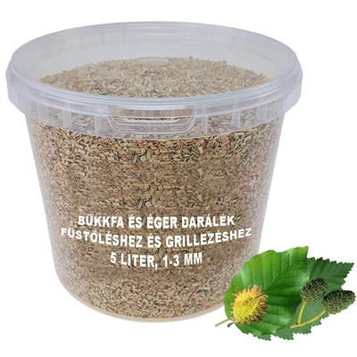 Bükkfa és éger darálék füstöléshez és grillezéshez 5 liter, 1-3 mm 