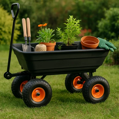 SETA KERTI KÉZIKOCSI - BILLENŐ - FEKETE( 95L- 250KG)