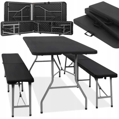 SETA ÖSSZECSUKHATÓ SÖRPAD GARNITÚRA - 180 CM (1 DB ASZTAL + 2 DB PAD)