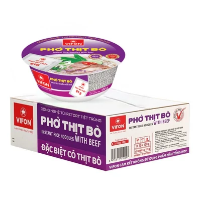 12 DB VIFON PHO THIT BO BOX RIZSTÉSZTA LEVES MARHASÚSSAL 120G