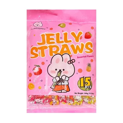 SweetMellow Jelly Straws gyümölcsös zselé pálcikák 15 darab, 300g