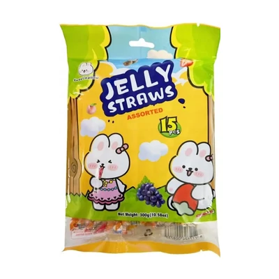SweetMellow Jelly Straws gyümölcsös zselé pálcikák 15 darab 4 ízben