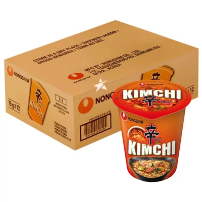 12 db Nongshim cup kimchi ízesítésű tészta 75g