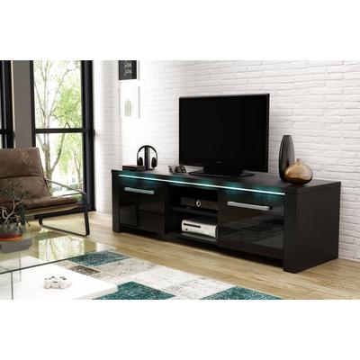MANHATTAN TV-állvány 140cm  Fekete Magasfényű