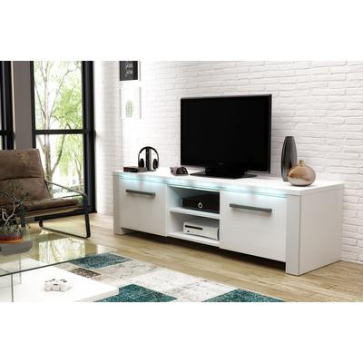 MANHATTAN TV-ÁLLVÁNY 140CM FEHÉR MAGASFÉNYŰ 