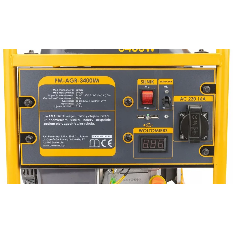 POWERMAT Aggregátor áramfejlesztő - inverteres generátor 3400W PM-AGR-3400IM