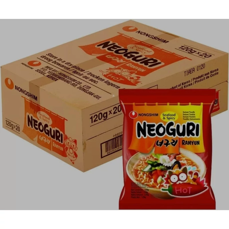 20 DB NONGSHIM NEOGURI RAMYUN BOX CSÍPŐS INSTANT TÉSZTALEVES 120G