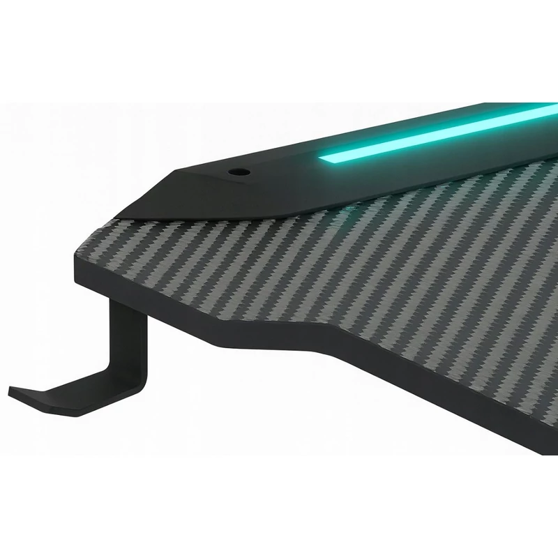 Gamer asztal RGB LED Világítással 140 cm Fekete