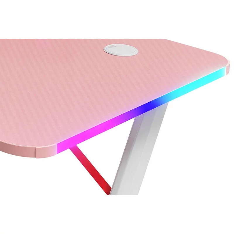 Gamer asztal LED Világítással 120 cm - Rózsaszín