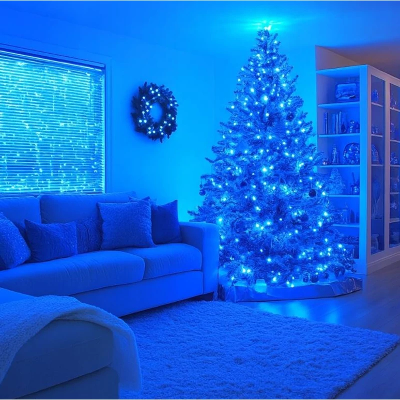 Beltéri karácsonyi fényfüzér 500 LED - 30m - Kék