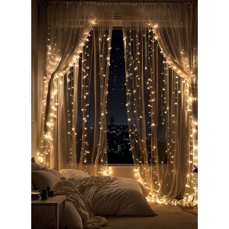 Beltéri karácsonyi fényfüzér 500 LED - 30m - Meleg fehér