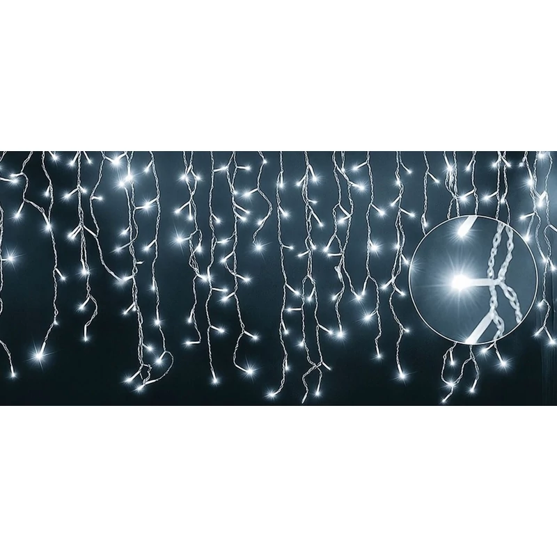 Kültéri karácsonyi fényfüzér villogó effektussal 300 LED - 14,5m - Hideg fehér