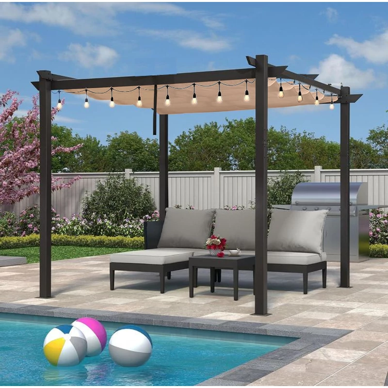 Pergola 3x3m antracit színben