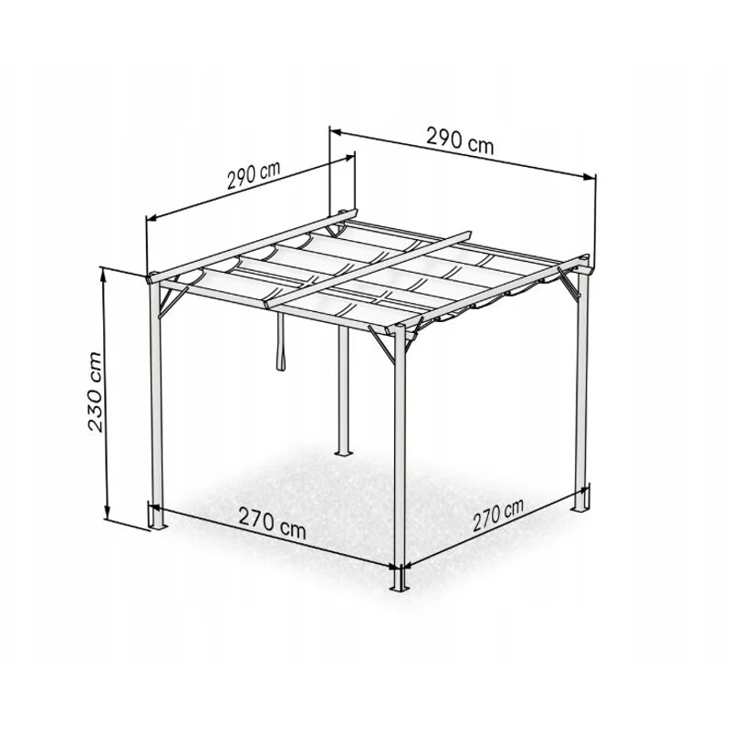 Pergola 3x3m antracit színben