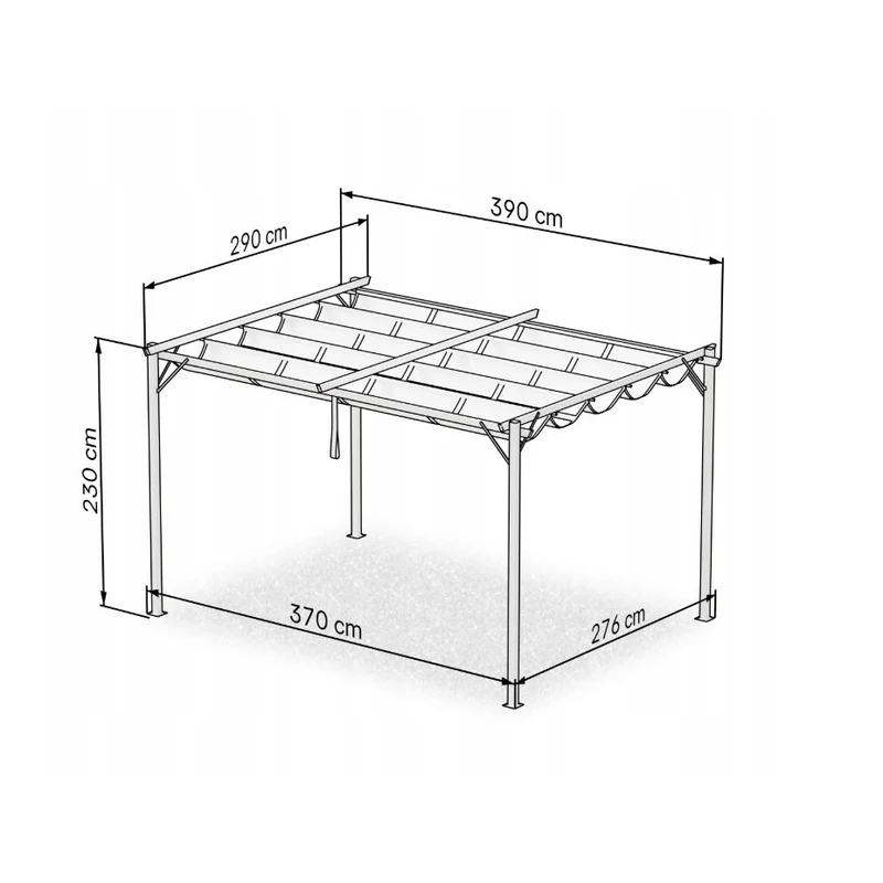 Pergola 3x4m antracit színben