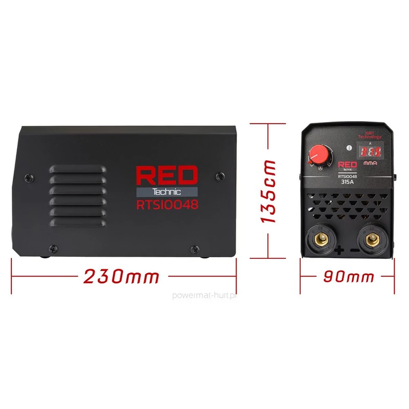 POWERMAT/ RED TECHNIC INVERTERES HEGESZTŐGÉP 315A LCD MMA IGBT RTSI0048