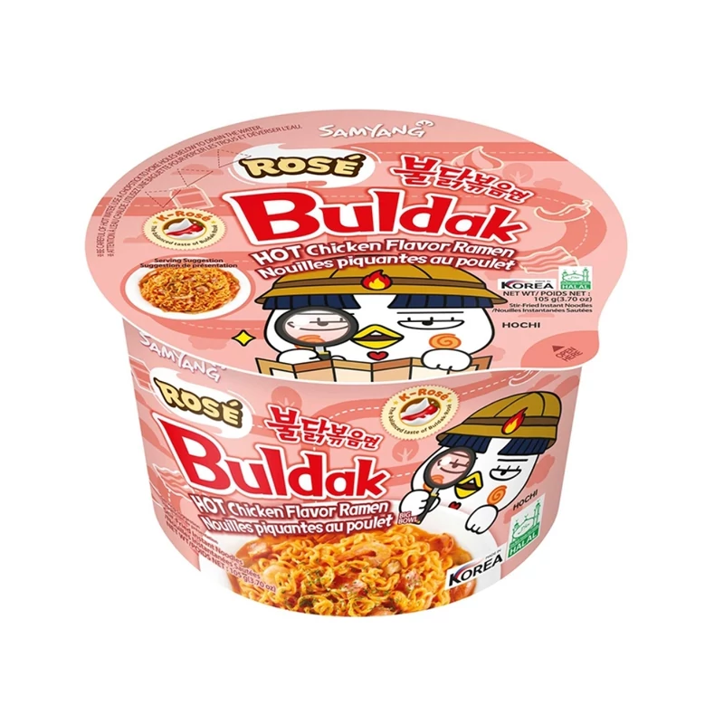 Samyang Buldak Big Bowl csirkés ramen rosé ízesítéssel 105g 