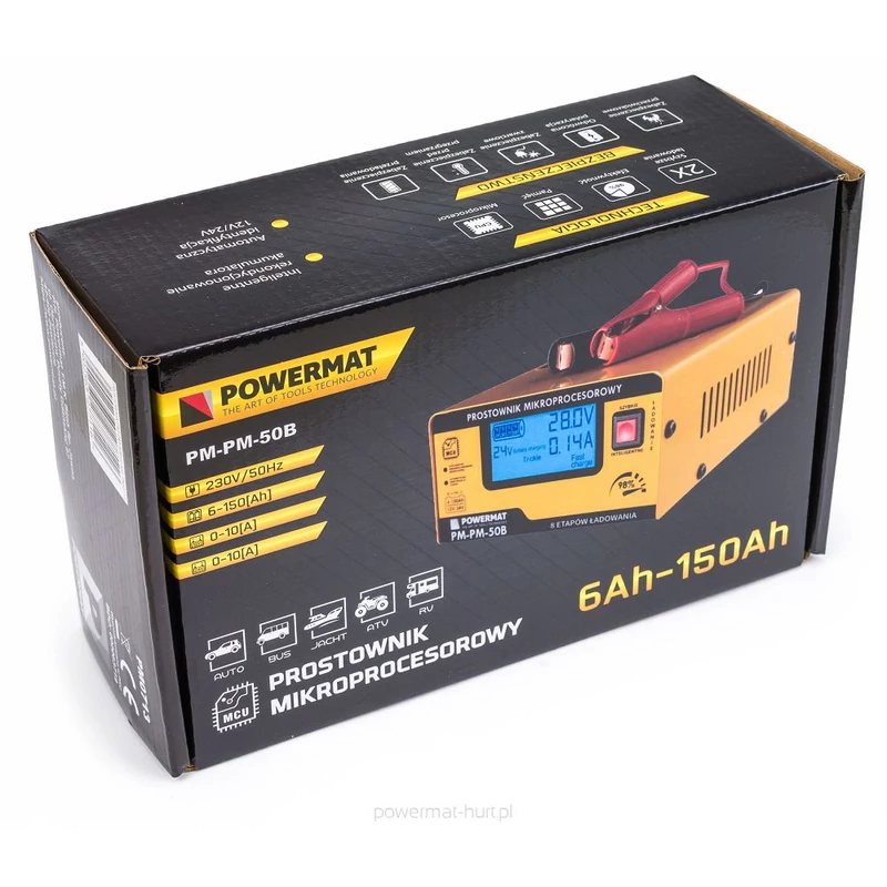 Mikroprocesszoros Akkumulátortöltő 12/24V PM-PM-50B