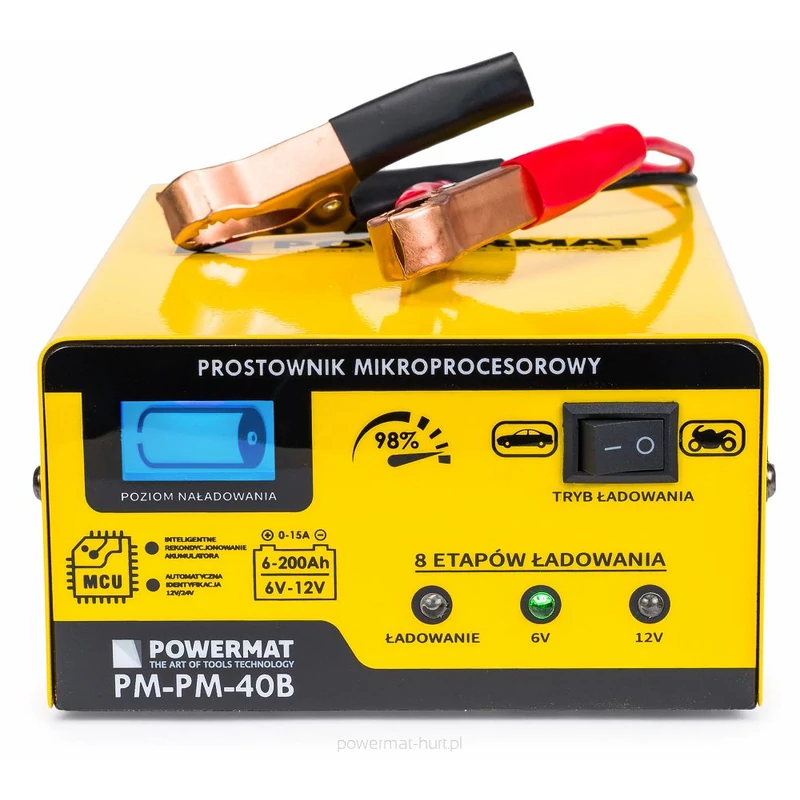 Mikroprocesszoros akkumulátortöltő 6/12V PM-PM-40B