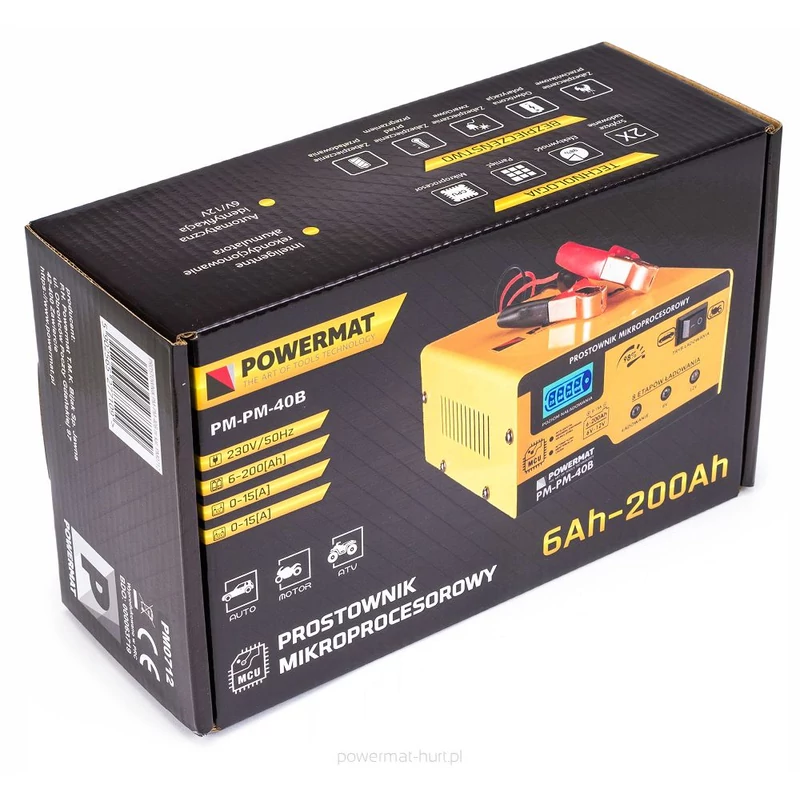 Mikroprocesszoros akkumulátortöltő 6/12V PM-PM-40B