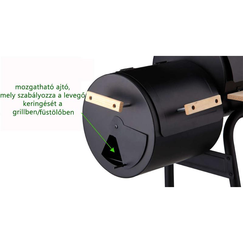 BBQ GRILL ÉS SMOKER - 113 CM