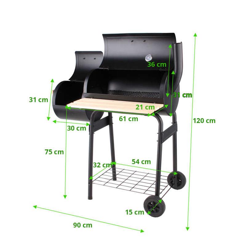 BBQ GRILL ÉS SMOKER - 113 CM