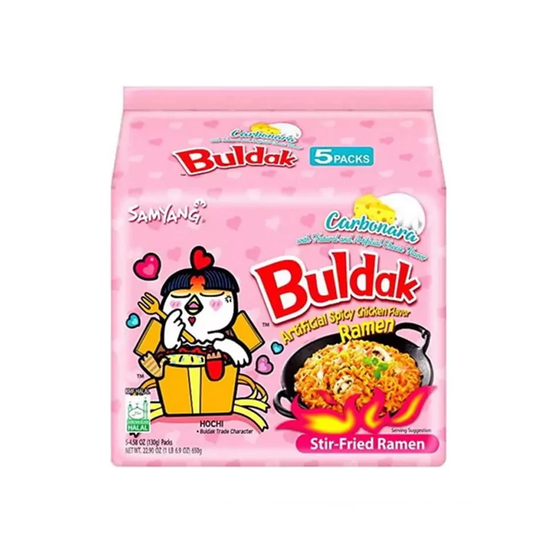 5 db SamYang Buldak Ramen Csirkés Tészta Carbonara ízesítéssel 130 g 