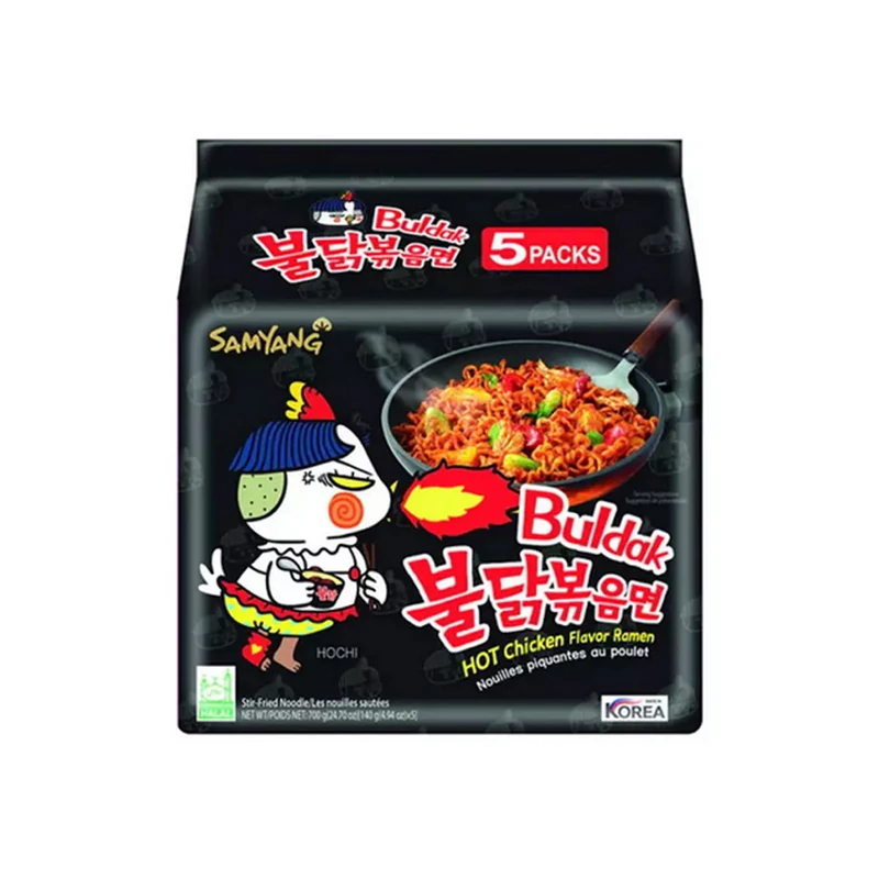 5 db Samyang Buldak Csípős Csirke Ízesítésű Tészta 140g