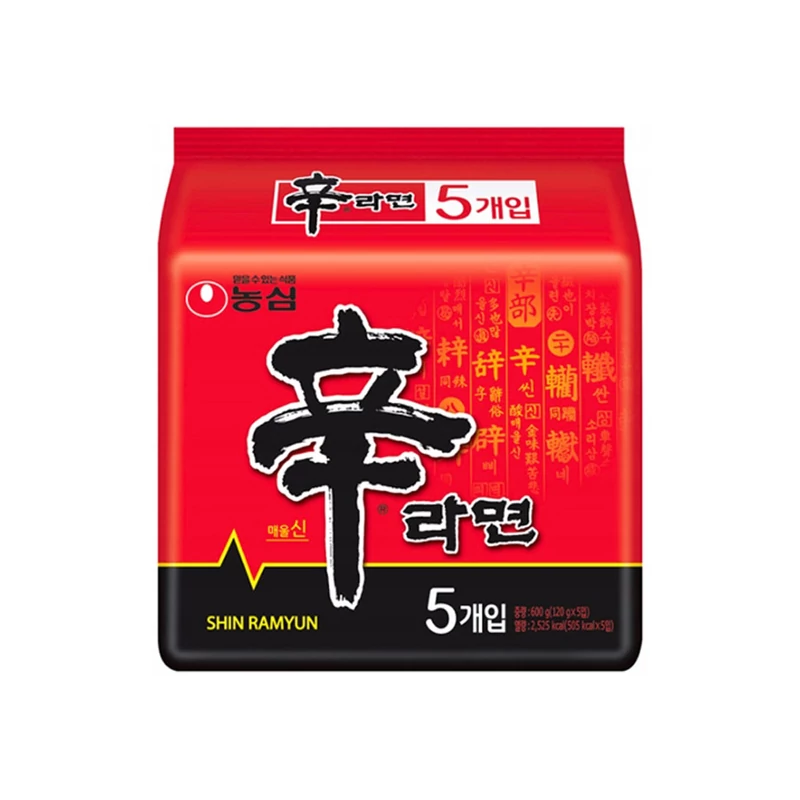 5 db Nongshim Shin Ramyun Instant Tésztaleves 120gr