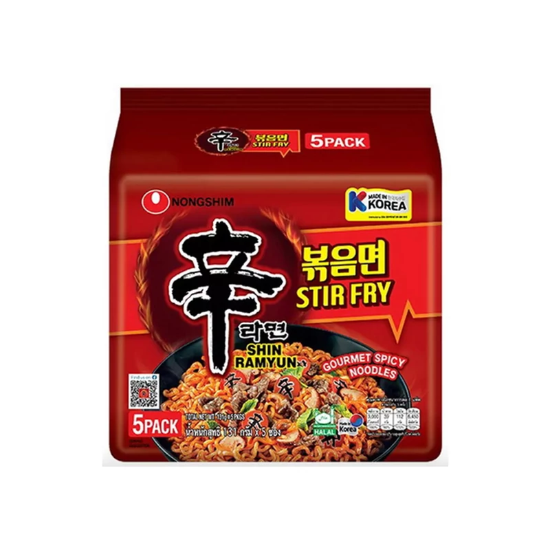 5 db Nongshim Stir Fry Shin Ramyun Instant Tészta