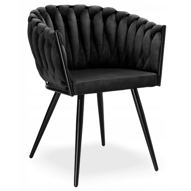 Dubai design velvet étkezőszék - fekete