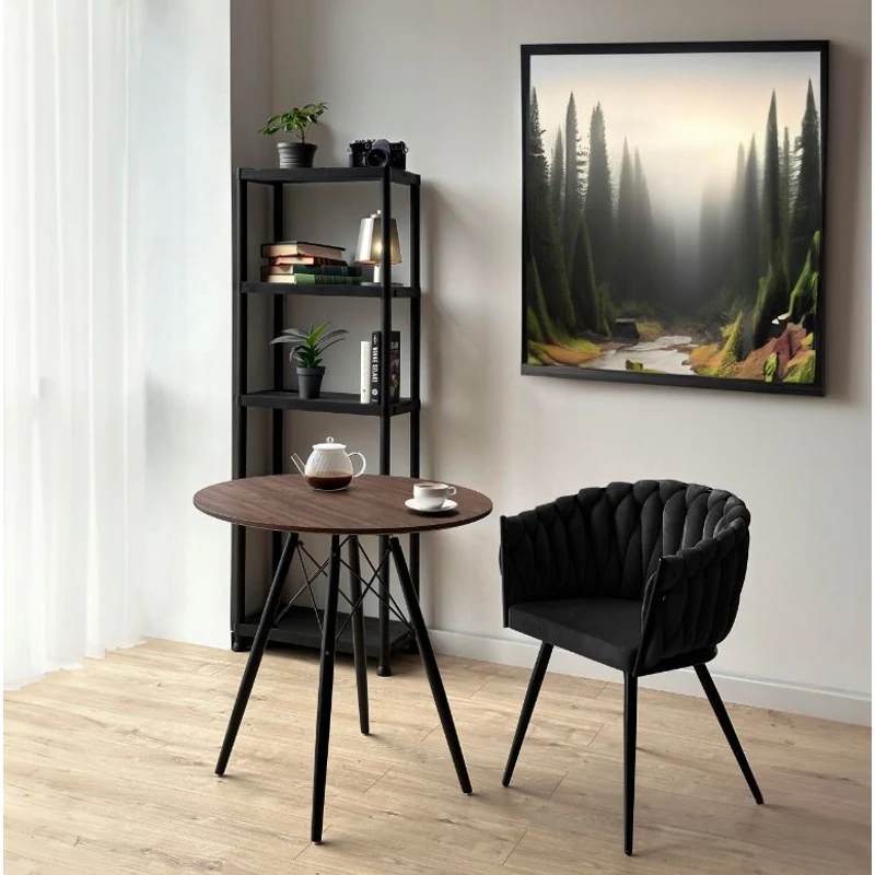 Dubai design velvet étkezőszék - fekete
