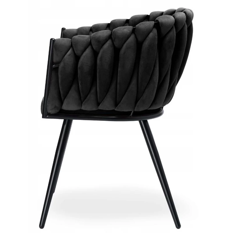 Dubai design velvet étkezőszék - fekete