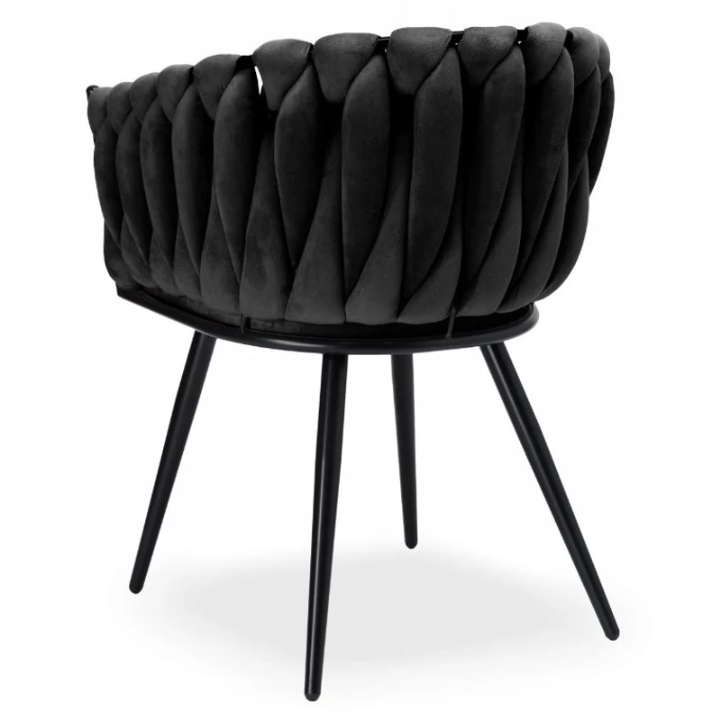 Dubai design velvet étkezőszék - fekete