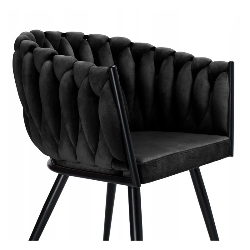 Dubai design velvet étkezőszék - fekete